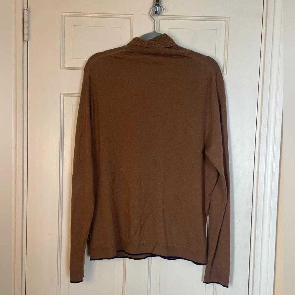 Ted Baker Mens Brown Newtrik Turtleneck Sweater Wool Blend Ribbed Cuffs & Hem 6